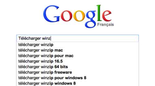 Winzip recherche Google
