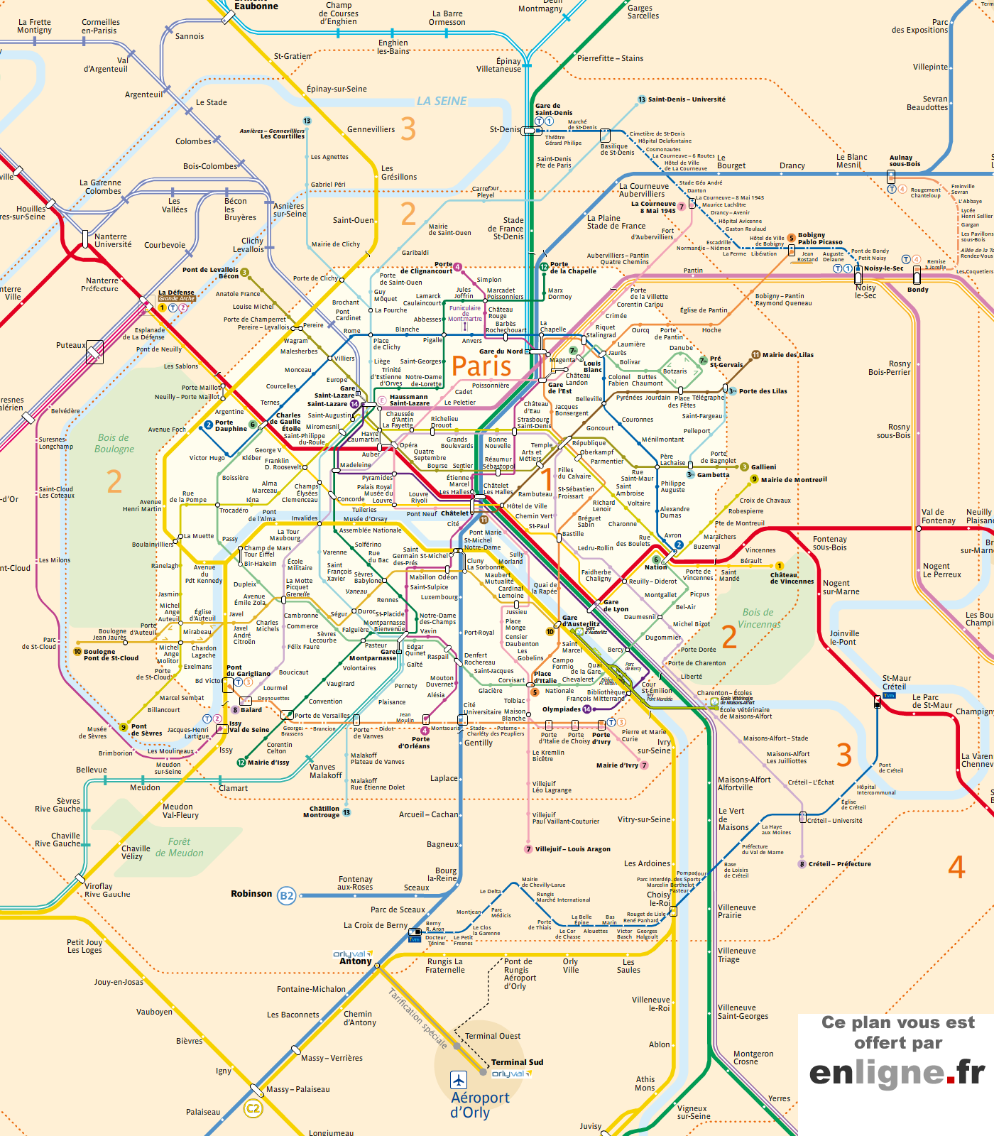 plan de metro rer • Voyages - Cartes