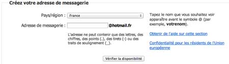Hotmail inscription MSN